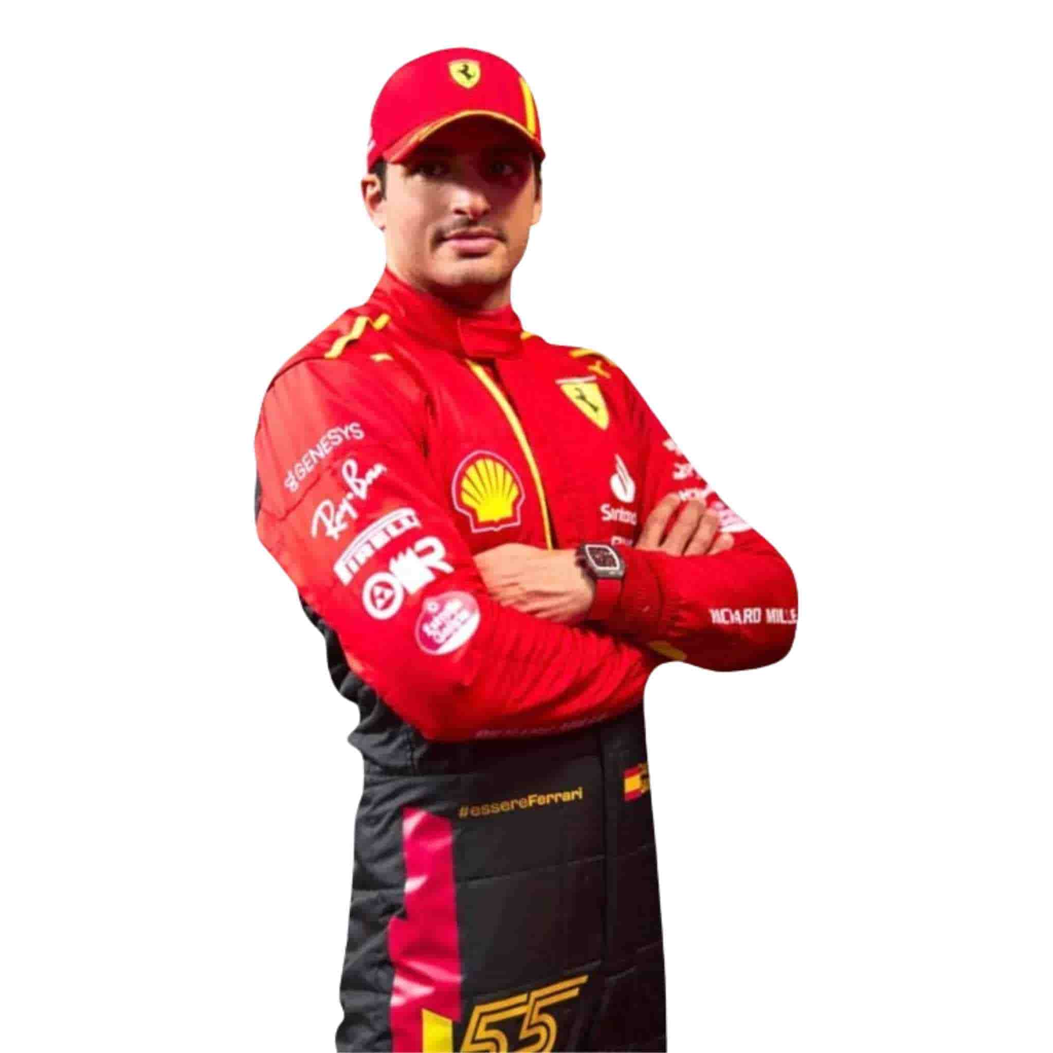 2023 Carlos Sainz Ferrari Spain GP F1 Race Suit Replica