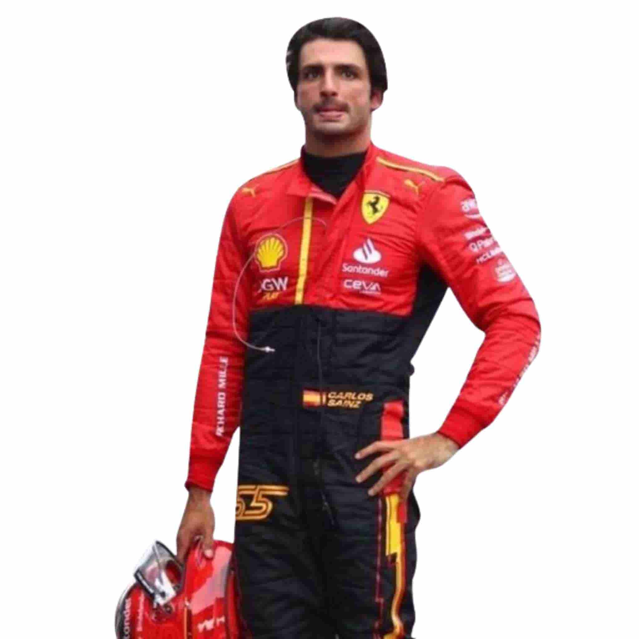 2023 Carlos Sainz Ferrari Spain GP F1 Race Suit Replica