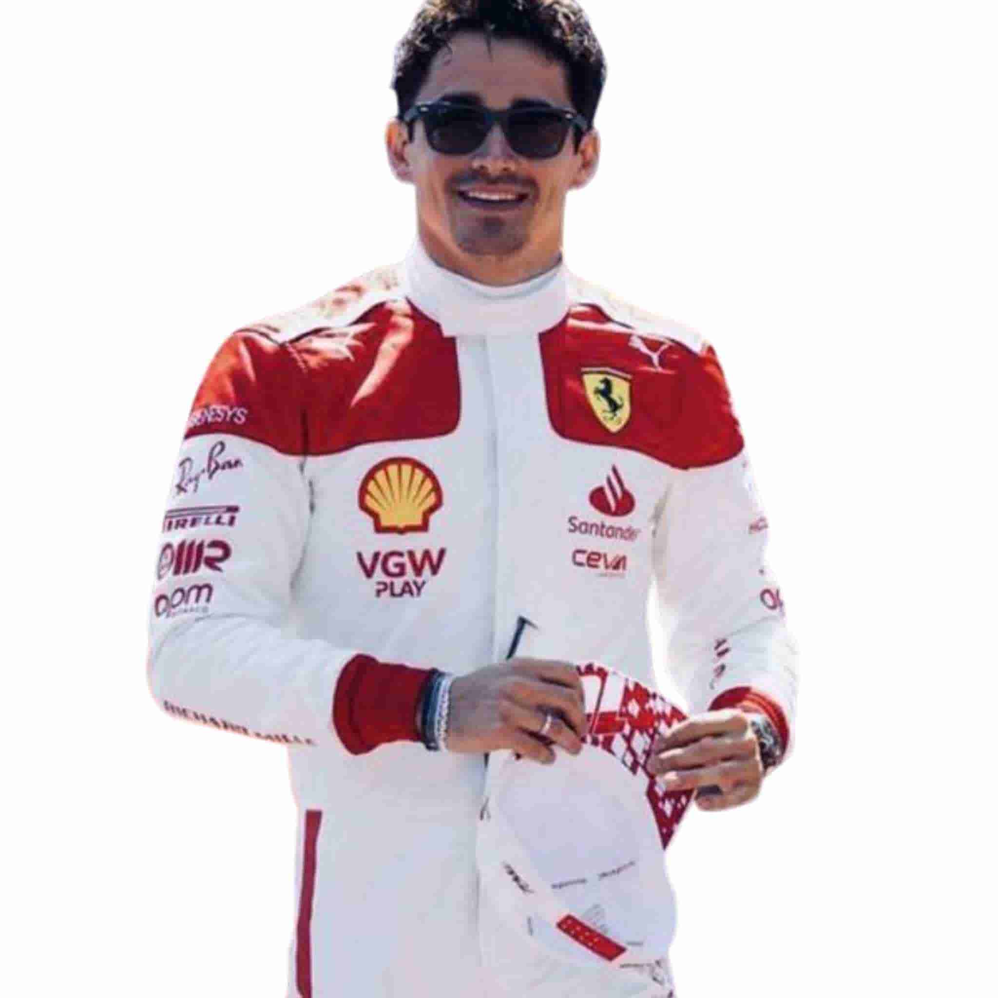 2023 Charles Leclerc Monaco GP Ferrari F1 Race Suit Replica