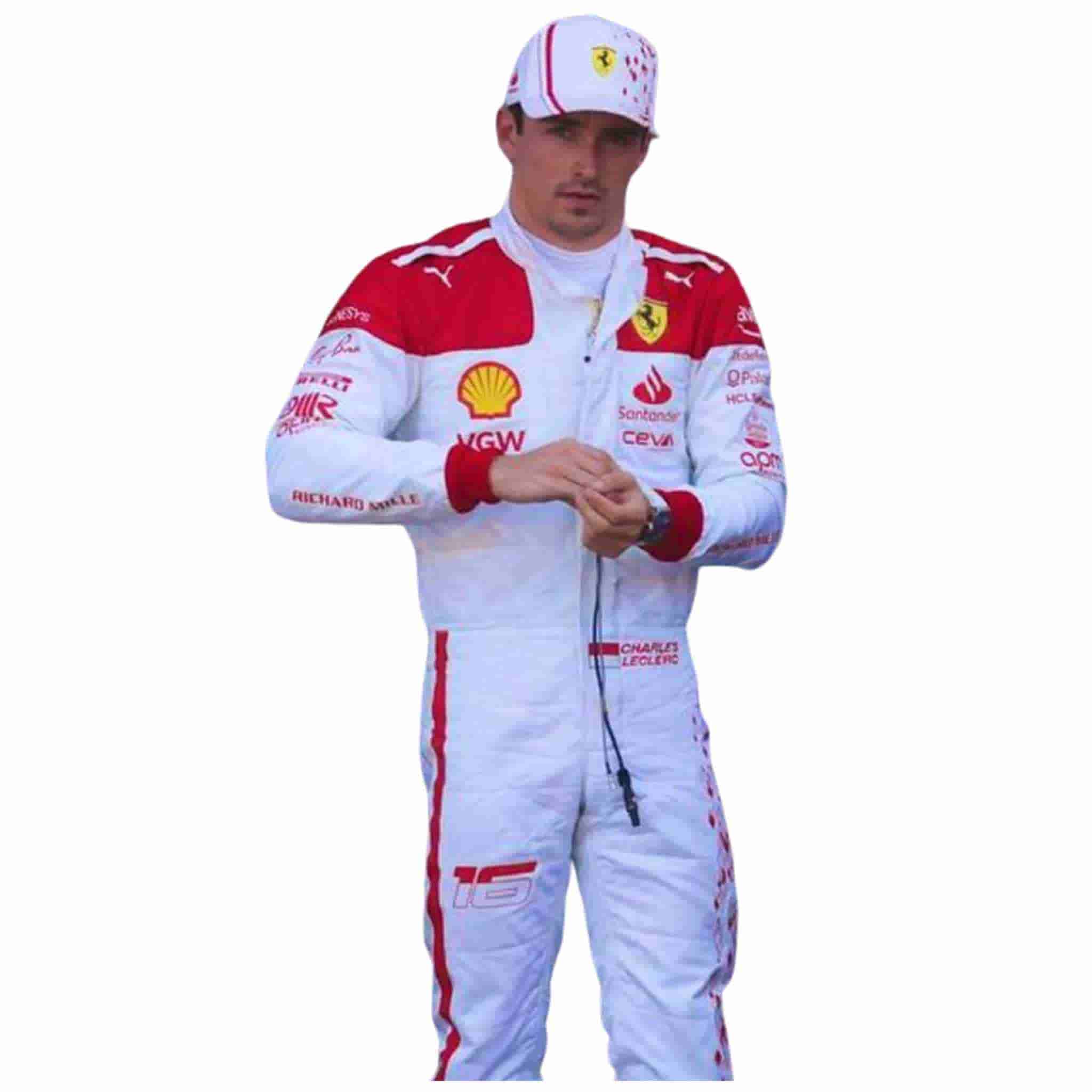 2023 Charles Leclerc Monaco GP Ferrari F1 Race Suit Replica