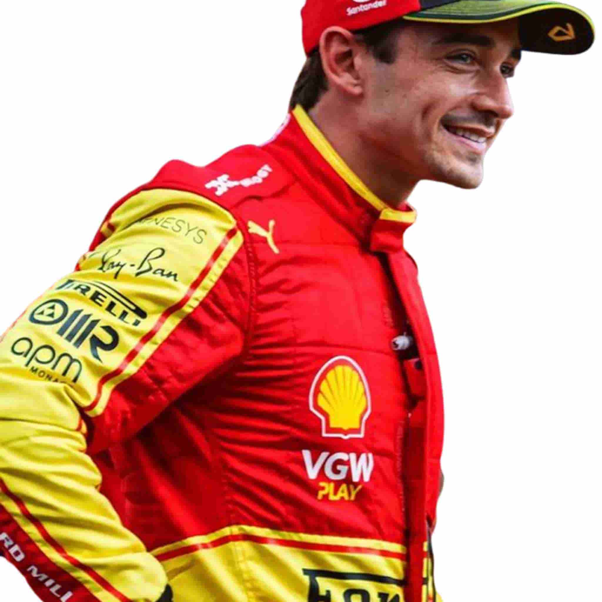 2023 Charles Leclerc Monza GP Ferrari F1 Race Suit Replica