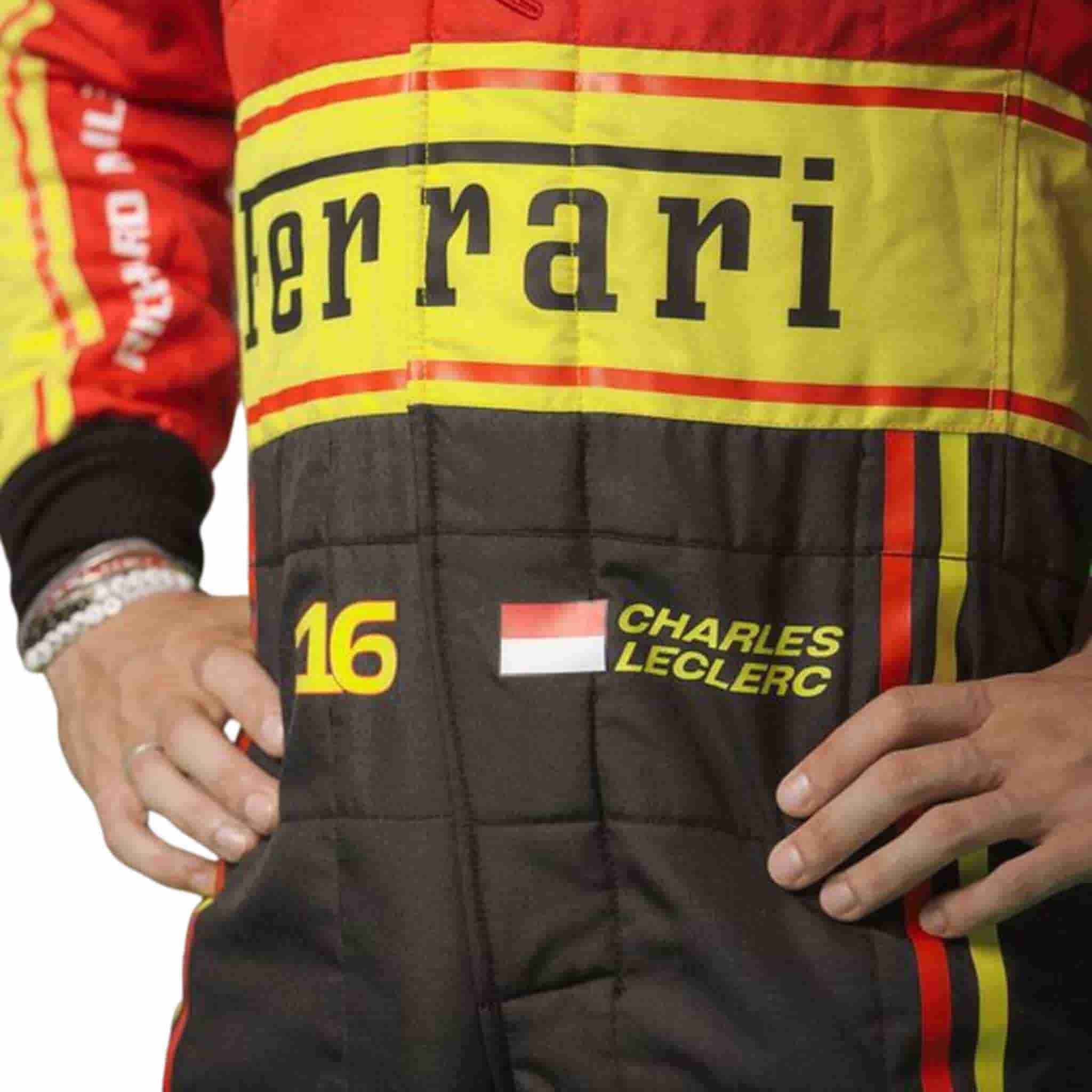 2023 Charles Leclerc Monza GP Ferrari F1 Race Suit Replica