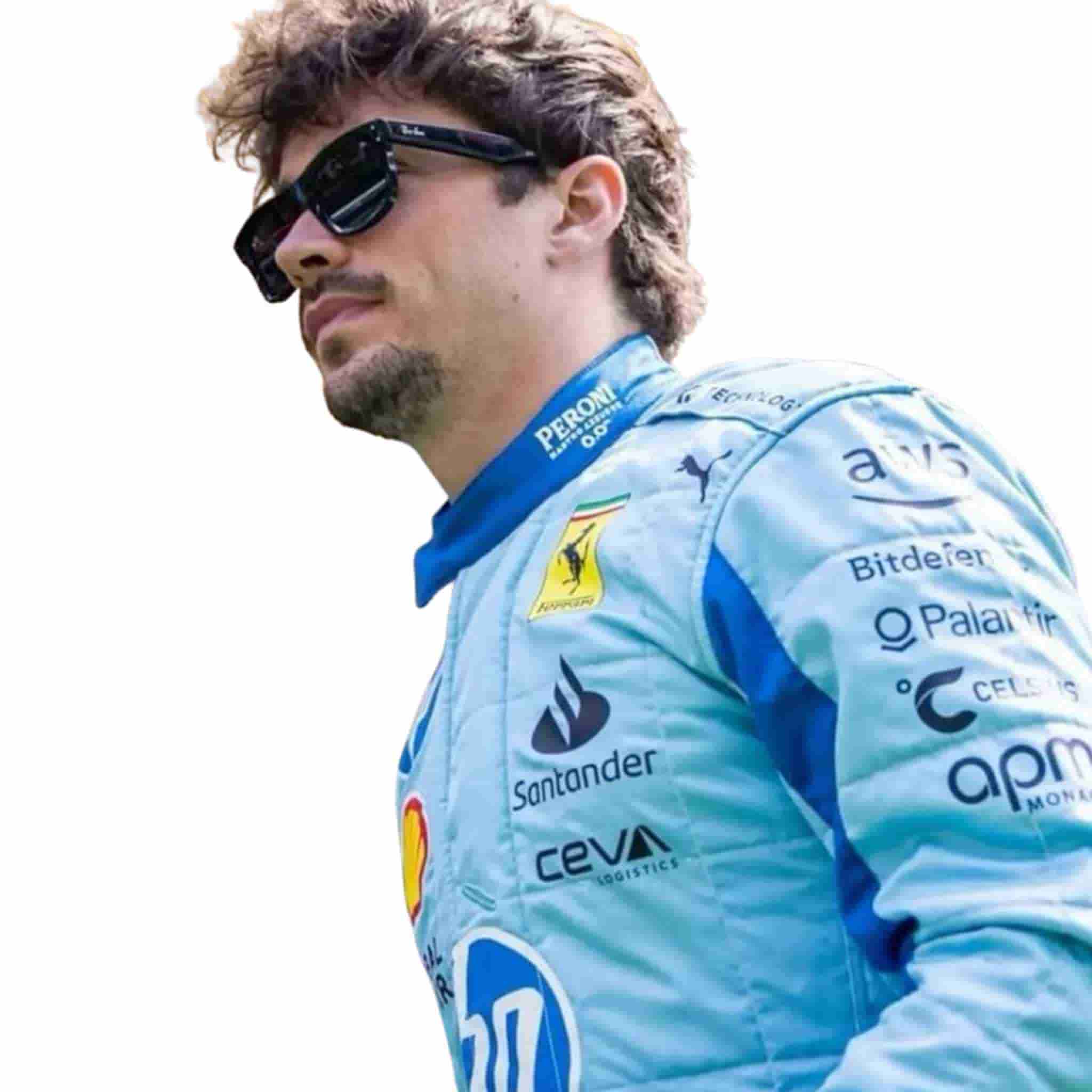 2024 Charles Leclerc Ferrari Miami GP F1 Race Suit Replica