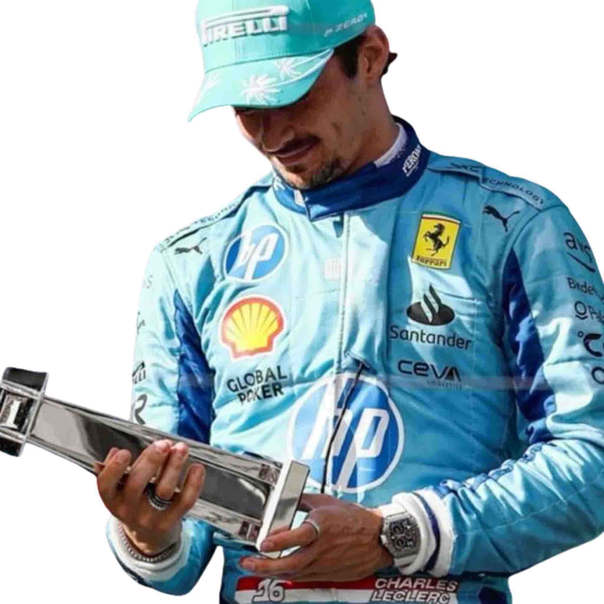 2024 Charles Leclerc Ferrari Miami GP F1 Race Suit Replica
