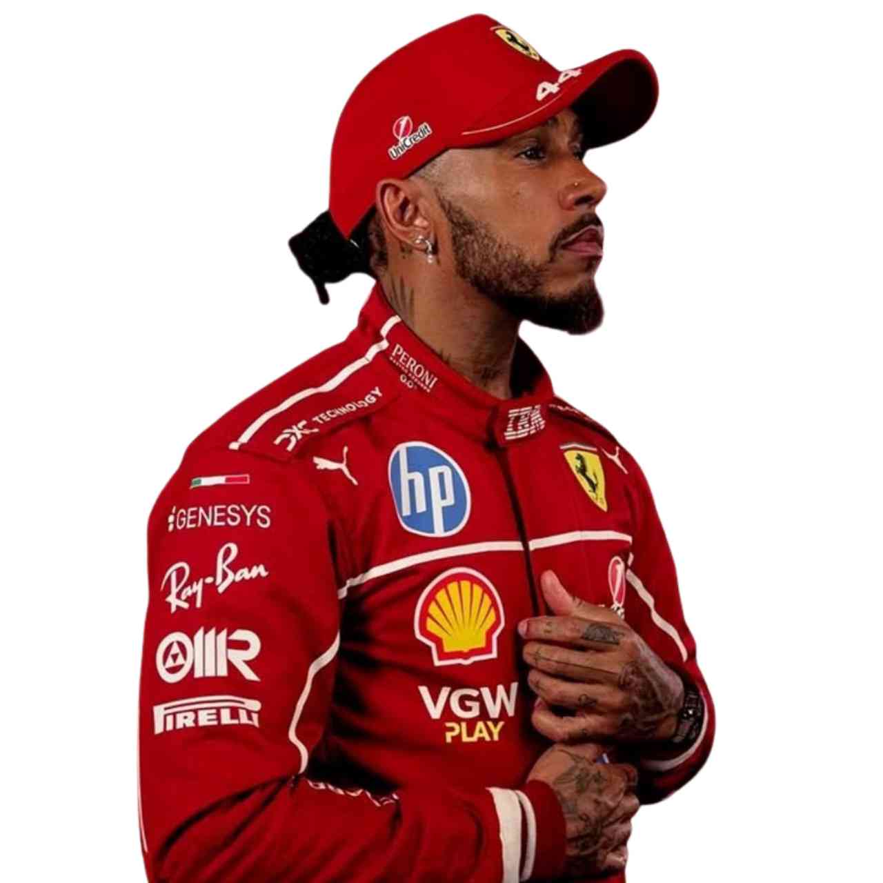 2025 Lewis Hamilton Ferrari F1 Replica Race Suit