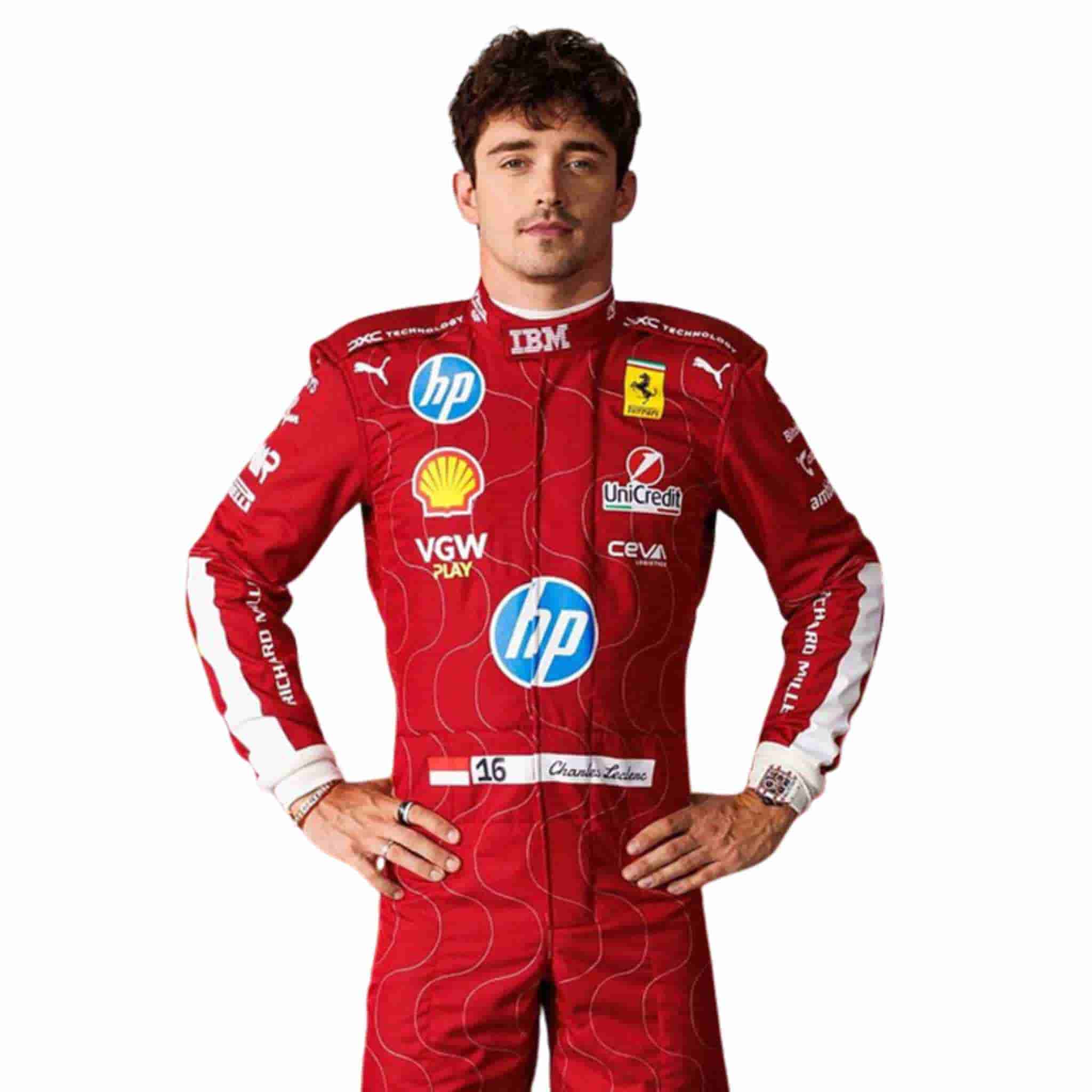 Ferrari Charles Leclerc Monza GP 2025 Race Suit Replica